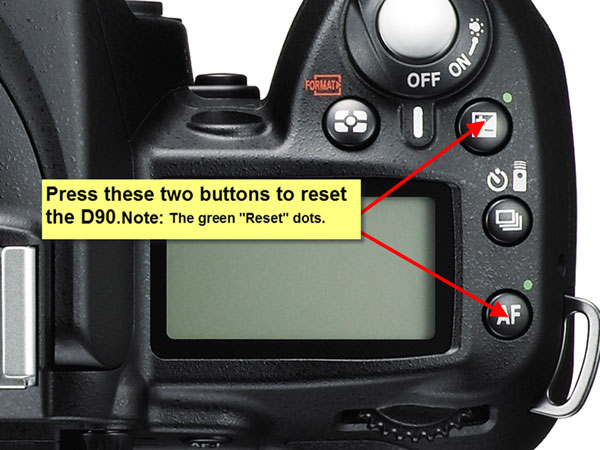 NIKON D90 TWO BUTTON RESET